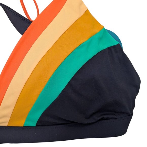 Rip Curl Day Break Bikini Top Size XL D Cup NWT Navy Multicolor Surf Swim Beach - Picture 5 of 8
